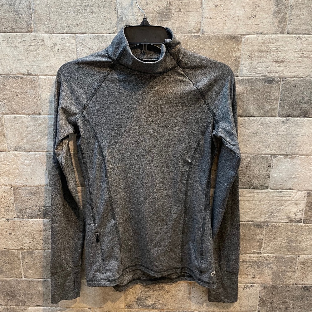 ❤️ GAP FIT GAPFIT GREY BRUSHED TECH JERSEY TURTLENECK TOP SIZE XS
